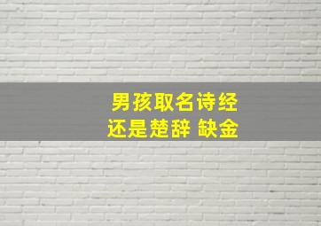 男孩取名诗经还是楚辞 缺金